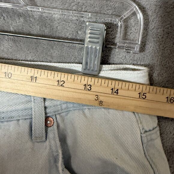 Free People We The Free Maggie Crop Jeans Sz 29 Lt Blue Distressed Raw Hem Boho - Picture 8 of 12